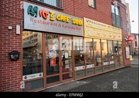 shops china town Birmingham city cafe soya noodle bar and restaurant Stock Photo