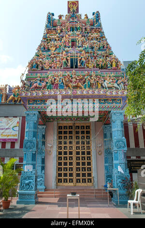 Sri Veeramakaliamman Temple on Serangoon Road in the Little India district of Singapore. Stock Photo