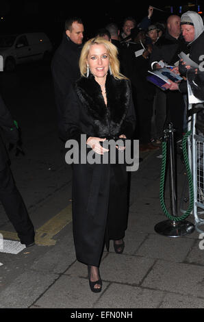 London, UK, UK. 8th Feb, 2015. Gillian Anderson attends Charles Finch & Chanel Pre Bafta Party at Annabel's. Credit:  Ferdaus Shamim/ZUMA Wire/Alamy Live News Stock Photo