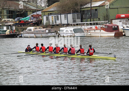 Rowers from the Winchester College Rowing club make their way along the ...
