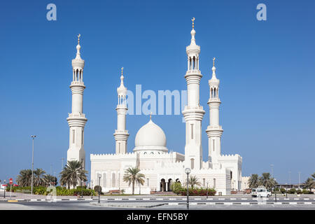 White mosque in Ajman, United Arab Emirates Stock Photo