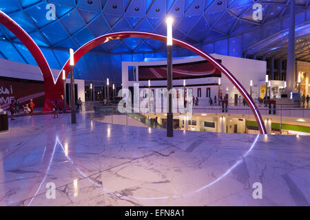 Ferrari World Theme Park entrance hall interior Stock Photo