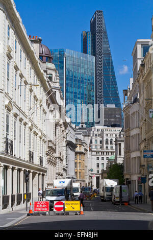 City of London with skyscraper buildings seen in the background Stock Photo