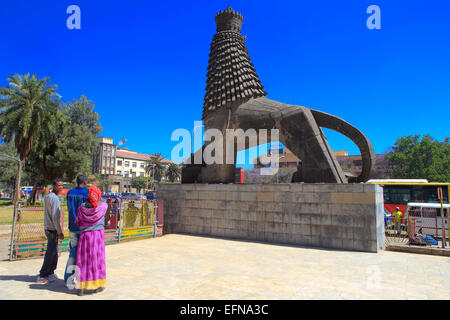 Lion of Judah monument (1955) by Maurice Calka, Addis Ababa, Ethiopia Stock Photo