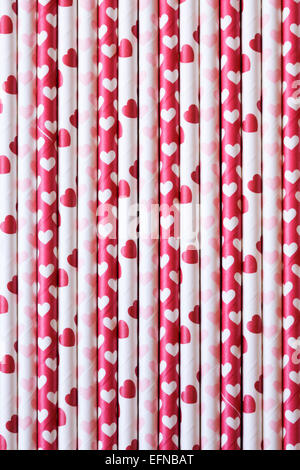 Heart decorated straw pattern. Stock Photo