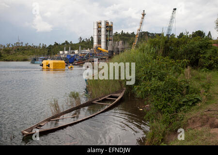 Kivuwatt biogas plant under construction on the edge of Lake Kivu, Rwanda