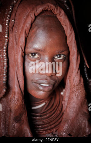A portrait of a Himba woman, Namibia. Stock Photo