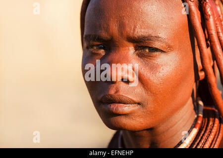 A portrait of a Himba woman, Namibia. Stock Photo