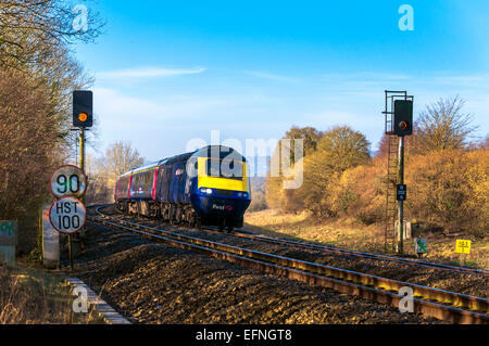 First Great Western high speed train heading for London from Bath at Bathampton UK Stock Photo