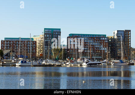 Housing development which can be bought on a shared ownership scheme, Stoke Quay, Ipswich, Suffolk, UK. Stock Photo