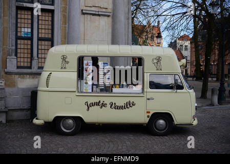 Jantje Vanille Street Food Truck, Brugge, Belgium Stock Photo