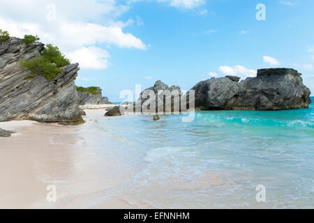 Horseshoe Bay Beach in Bermuda Stock Photo