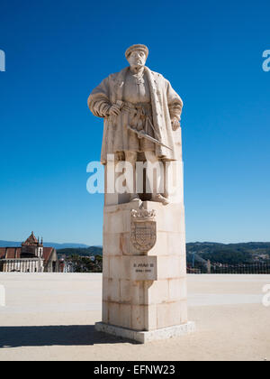 D. Joao III statue in Coimbra University Paço das Escolas Stock Photo