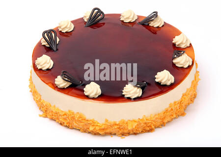 Almond cake on white background Stock Photo