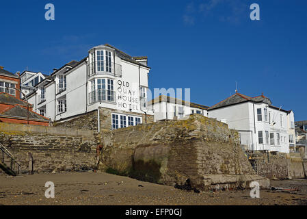 The Old Quay House Hotel at Fowey, Cornwall, UK. Stock Photo