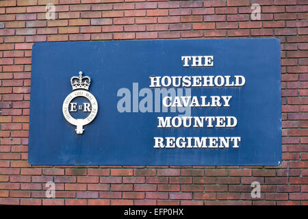 The Household Cavalry Mounted regiment sign Stock Photo