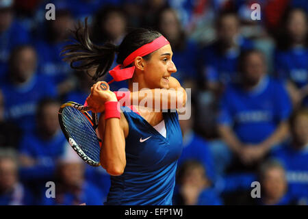 Geneva, Switzerland. 08th Feb, 2015. Fed Cup tennis tournament. France versus Italy. Caroline Garcia (FRA) Credit:  Action Plus Sports/Alamy Live News Stock Photo