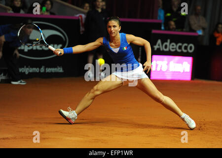 Geneva, Switzerland. 08th Feb, 2015. Fed Cup tennis tournament. France versus Italy. Sara Errani (ITA) Credit:  Action Plus Sports/Alamy Live News Stock Photo