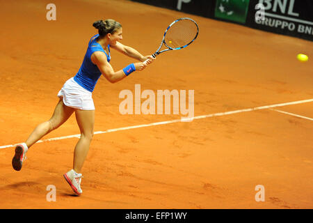 Geneva, Switzerland. 08th Feb, 2015. Fed Cup tennis tournament. France versus Italy. Sara Errani (ITA) Credit:  Action Plus Sports/Alamy Live News Stock Photo