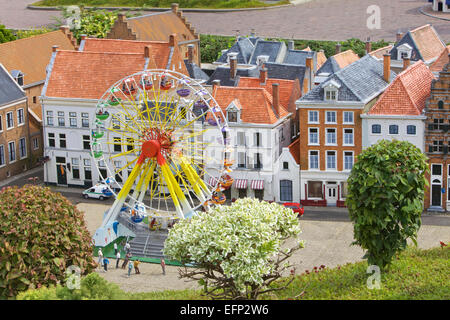 Town Center scene at Madurodam Miniature Town in Netherlands, Europe Stock Photo
