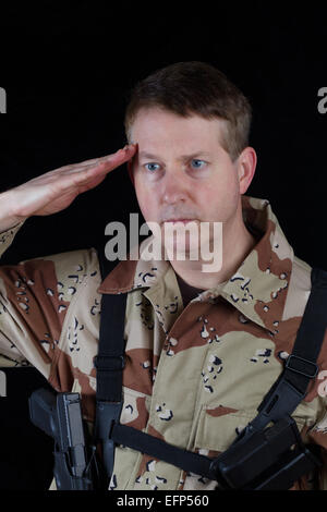 An Enlisted Male Soldier Saluting Stock Photo - Alamy