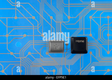Keypad home on blue background , can be used as background Stock Photo