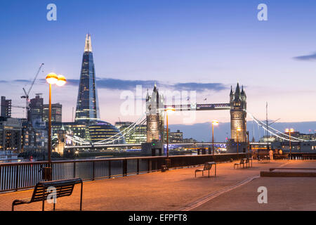 Skyline showing the Shard by Renzo Piano and Tower Bridge, London, England, United Kingdom, Europe Stock Photo