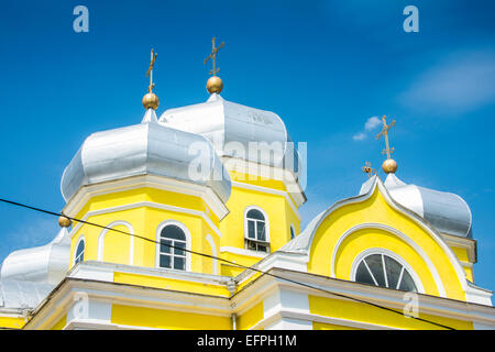 Russian Orthodox Church building in the center of Comrat capitol of republic of Gagauzia, Moldova Stock Photo