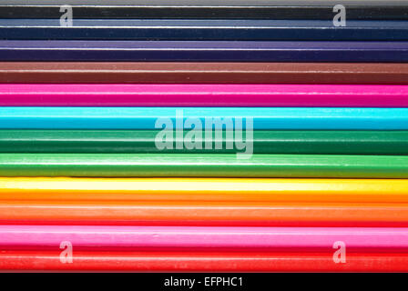 Raw of colored pencils can be used for background Stock Photo