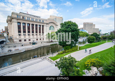 Government Conference Center on the Rideau Canal, Ottawa, Ontario, Canada, North America Stock Photo