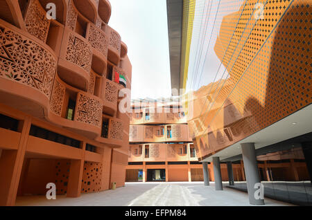 Masdar City in Abu Dhabi, UAE, described as 'one of the most sustainable communities on the planet.' Stock Photo