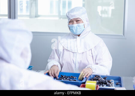 Workers in ecigarette factory Stock Photo