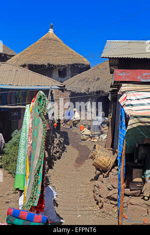 Lalibela streets on the eve of Christmas, Lalibela, Amhara region, Ethiopia Stock Photo