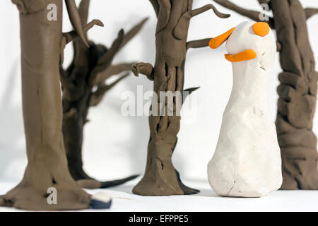 newplast plasticine animation,newplast plasticine,clay, fingerprints, background, made, rectangle, bright, orange, simple, plast Stock Photo