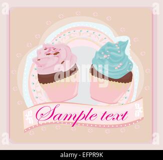 Lovely Cupcakes Design Stock Vector