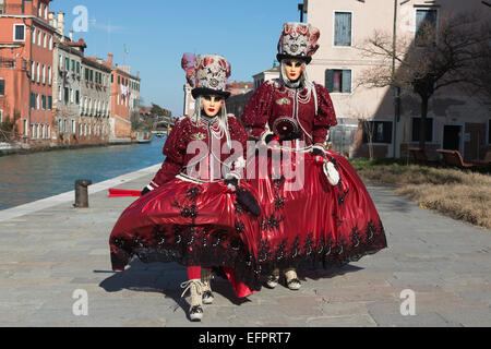 Venice, Italy, 9 February 2015. People wear traditional masks and costumes to celebrate the 2015 Carnival in Venice. carnivalpix/Alamy Live News Stock Photo