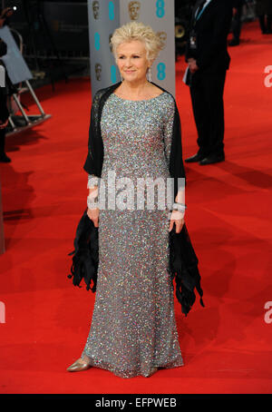 Actress Julie Walters arrives at the 67th annual EE British Academy Film Awards, Baftas, at Royal Opera House in London, Great Britain, on 08 February 2015. Photo: Hubert Boesl Stock Photo