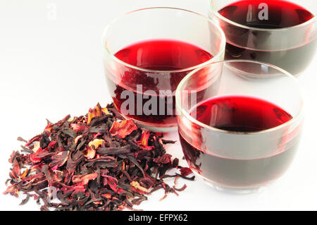 A Cup of Karkade Tea, Indian Sorrel Stock Photo