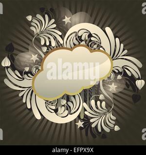 Urban retro styled funky cloud with space for text, vector illustration Stock Vector