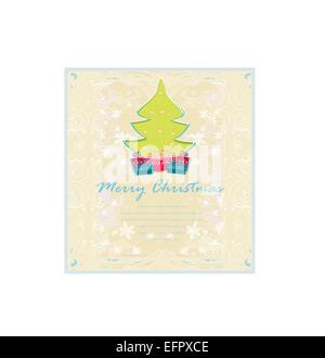 Abstract elegant grunge christmas tree card Stock Vector