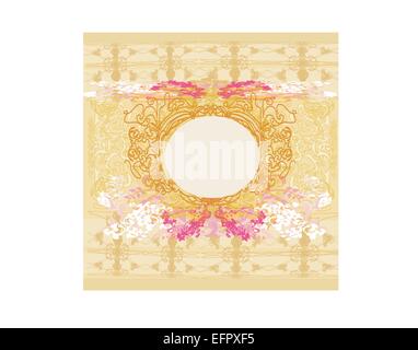 Grunge abstract Frame For Congratulation With Flowers - vector Stock Vector