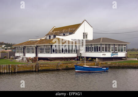 The Riverside Restaurant,West Bay,Dorset,UK,which specializes in locally caught seafood. a UK restaurants food fish shellfish Stock Photo