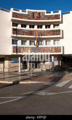 Government office with history mural Melilla autonomous city state Spanish territory in north Africa, Spain Stock Photo