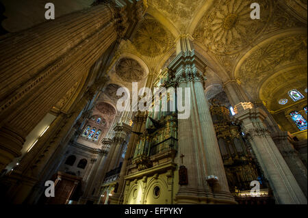 Interior of Cathedral of Málaga, a Renaissance church in the city of Málaga, Andalusia, Spain. Stock Photo