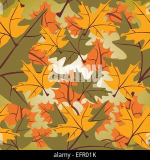 Seamless colourful maple leaf background, vector illustration Stock Vector
