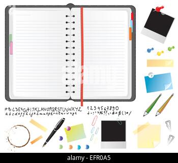 Stationery set of writing utensils. Writing tools for work daily activities  with pen pencils ruler eraser compass pen sharpener whiteboard marker  cutter. colored stationery. 17603606 Vector Art at Vecteezy