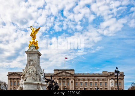 London, UK - April 14, 2013: Victoria Memorial in front of Buckingham Palace, in Westminster, London. Buckingham Palace is the o Stock Photo