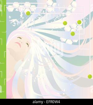 High tech girl abstract, vector illustration Stock Vector