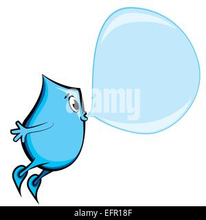 Blinky cartoon and the bubble, vector illustration Stock Vector