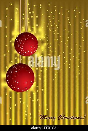 Christmas card in gold, vector illustration Stock Vector